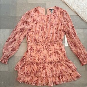 NWT Bloomingdale’s exclusive Aqua Brand Ruffled Long Sleeve Mini dress